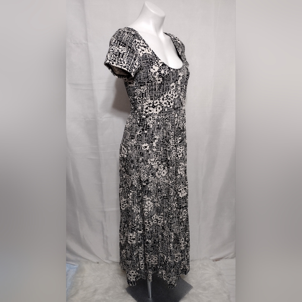 NWT Maeve Catalina Black Floral Tiered Maxi Dress Small Elegant Chic MSRP $138 - Picture 7 of 17